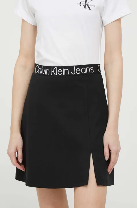 Calvin Klein Jeans spódnica kolor czarny mini prosta