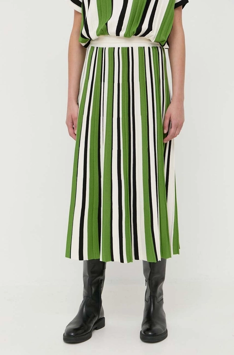 Weekend Max Mara fusta culoarea verde, midi, evazati