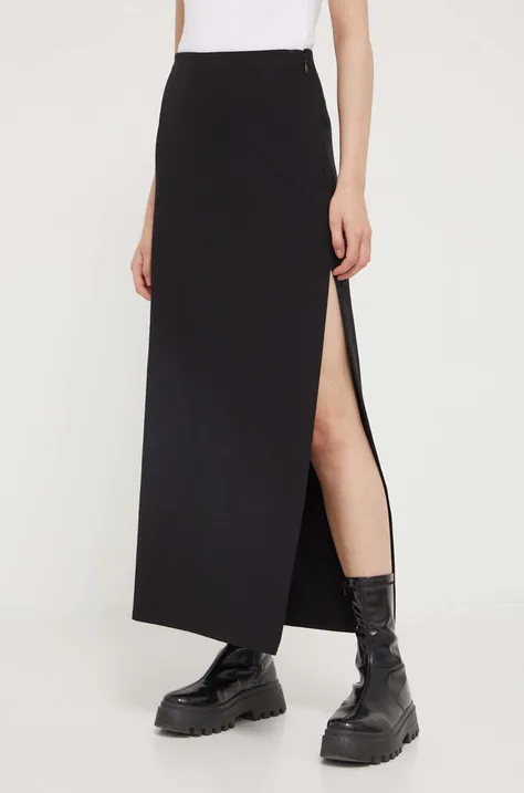 Abercrombie & Fitch spódnica kolor czarny maxi prosta