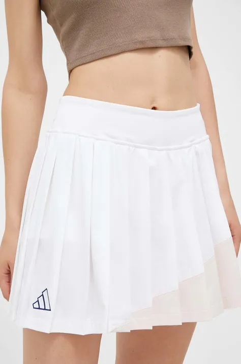 Спортивная юбка adidas Performance Clubhouse цвет белый mini расклешённая