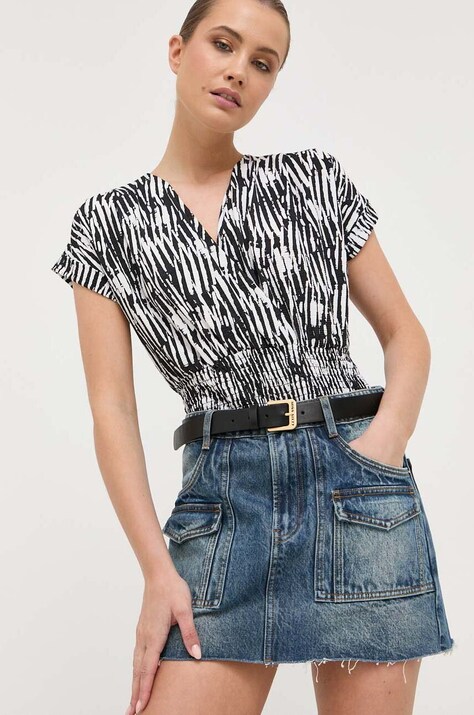 Miss Sixty fustă din denim culoarea bleumarin, mini, dreaptă