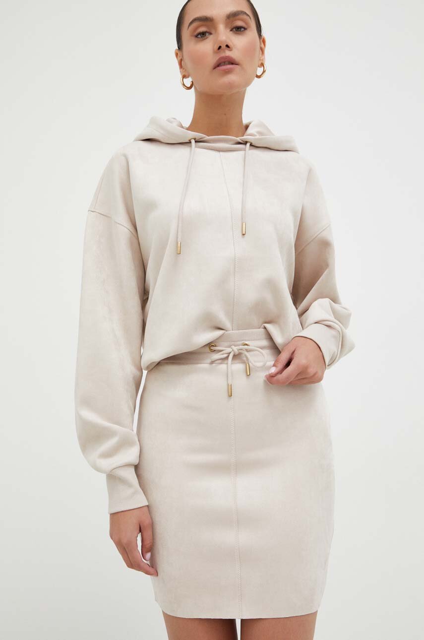 Guess spódnica kolor beżowy mini ołówkowa