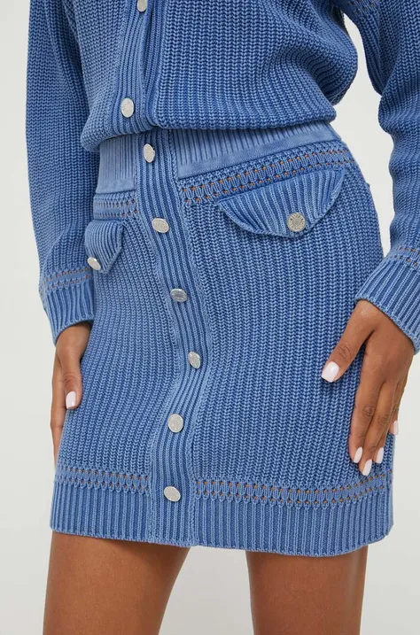 Moschino Jeans spódnica kolor niebieski mini prosta