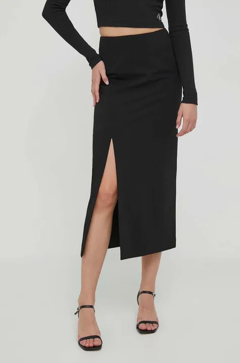 Suknja Sisley boja: crna, maxi, ravna