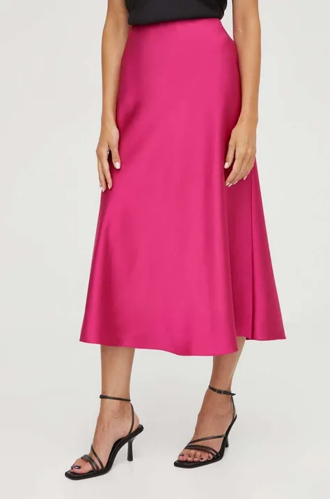 Suknja BOSS boja: ružičasta, maxi, širi se prema dolje