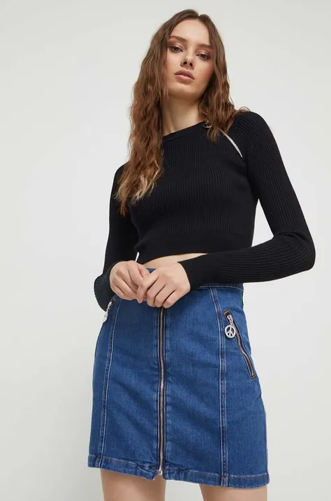 Джинсовая юбка Moschino Jeans mini прямая