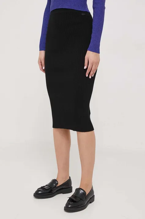 Suknja Lacoste boja: crna, midi, pencil