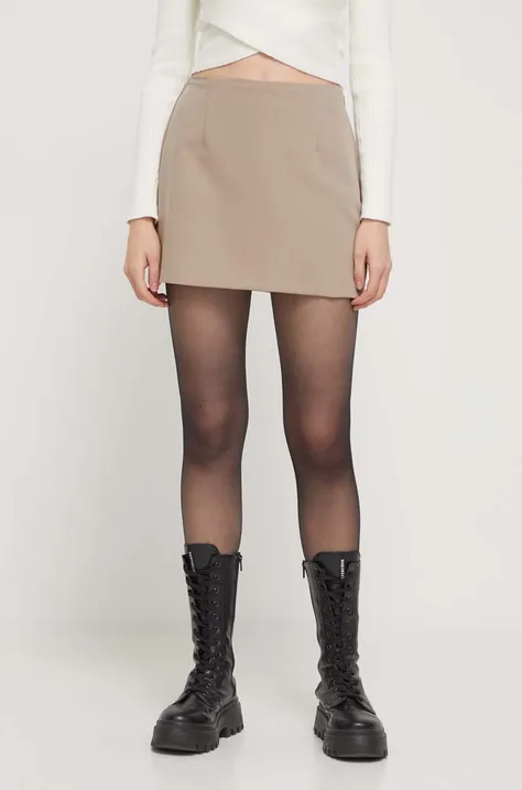 Abercrombie & Fitch spódnica kolor beżowy mini prosta