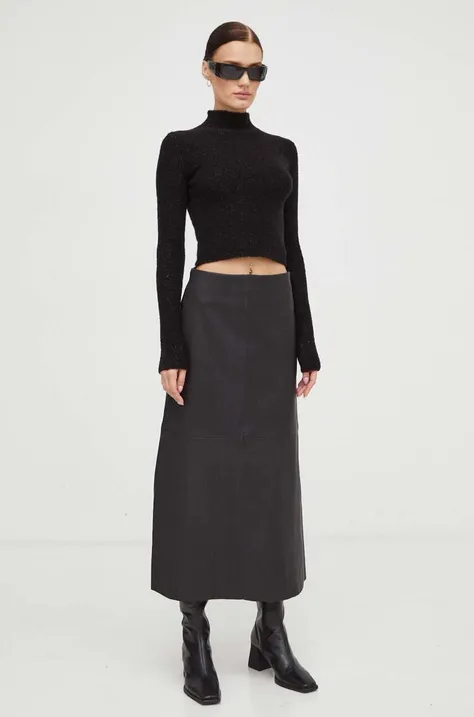 Δερμάτινη φούστα By Malene Birger χρώμα: μαύρο