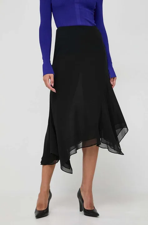 Suknja Bardot boja: crna, maxi, ravna