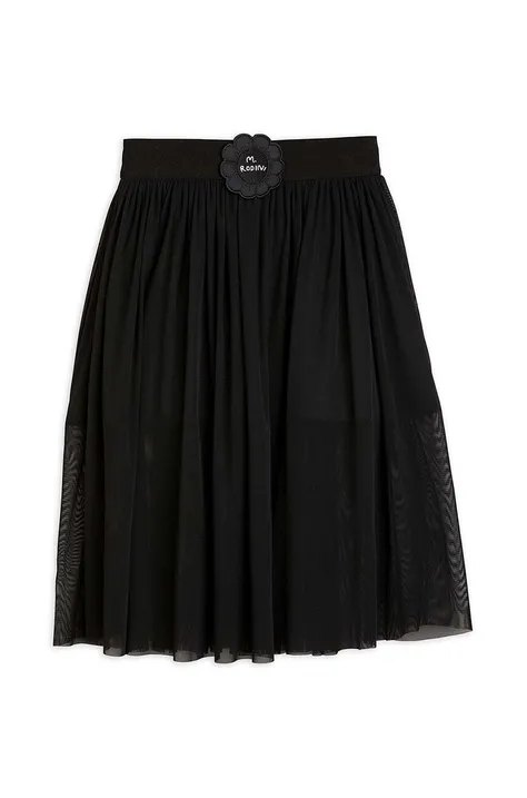 Dievčenská sukňa Mini Rodini čierna farba, midi, áčkový strih