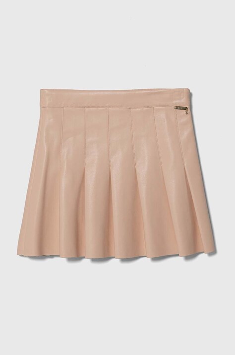 Guess fusta fete culoarea roz, mini, evazati
