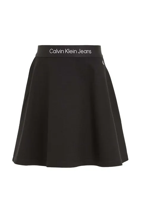 Otroško krilo Calvin Klein Jeans črna barva