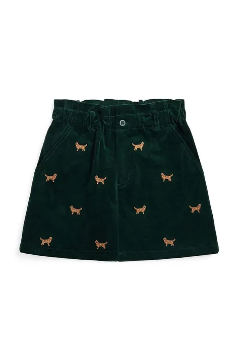 Dječja suknja Polo Ralph Lauren boja: zelena, mini, širi se prema dolje