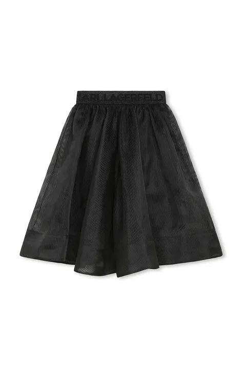 Karl Lagerfeld spódnica dziecięca kolor czarny midi rozkloszowana
