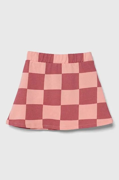 United Colors of Benetton spódnica bawełniana dziecięca kolor różowy mini rozkloszowana