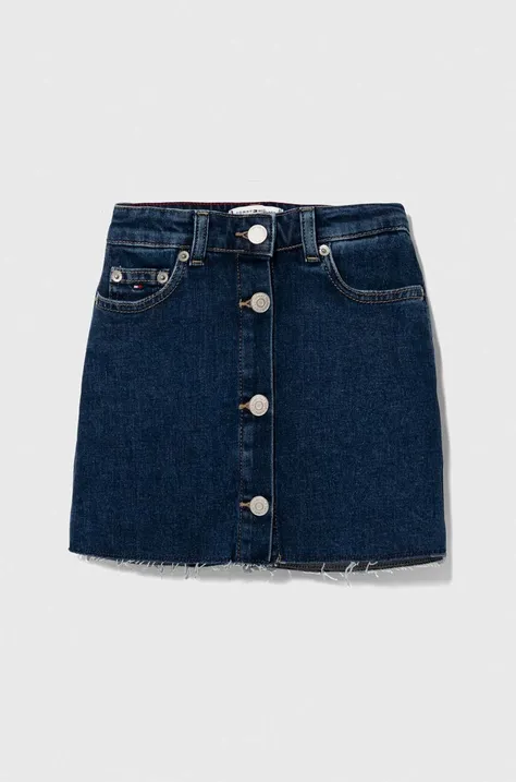 Tommy Hilfiger spódnica jeansowa dziecięca kolor niebieski mini ołówkowa