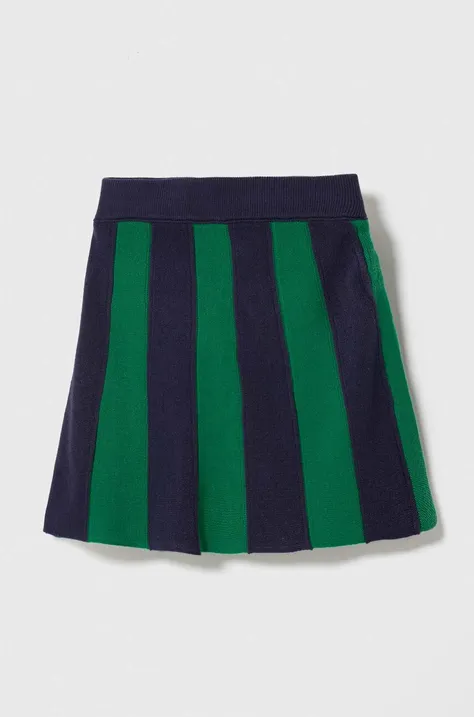 Suknja United Colors of Benetton boja: zelena, mini, širi se prema dolje