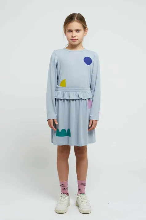 Bobo Choses spódnica dziecięca kolor niebieski mini rozkloszowana