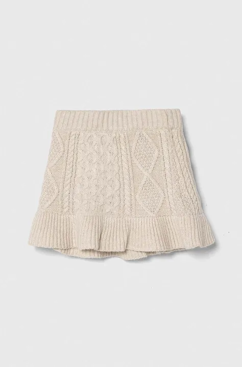 Dievčenská sukňa Abercrombie & Fitch béžová farba, mini, rovný strih