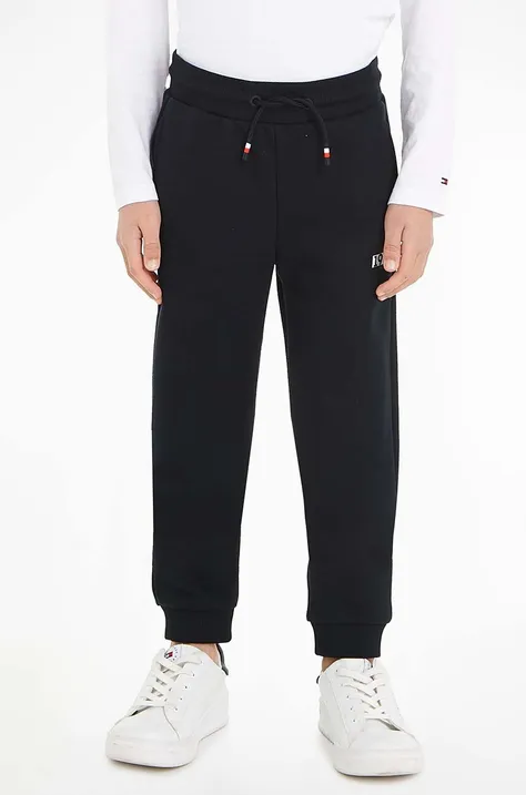 Tommy Hilfiger spodnie dresowe dziecięce kolor granatowy gładkie
