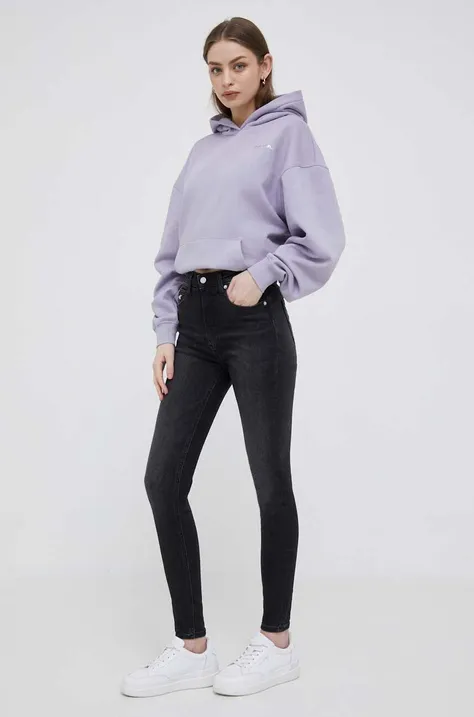 Kavbojke Calvin Klein Jeans ženski, siva barva