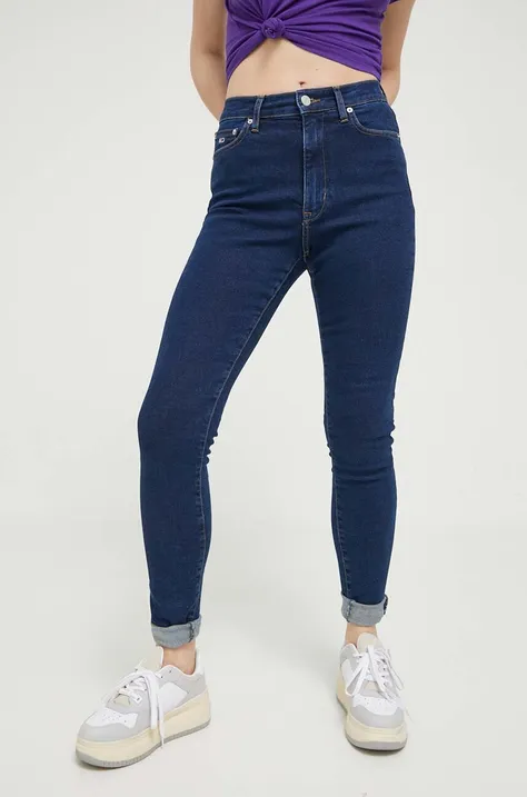 Τζιν παντελόνι Tommy Jeans Sylvia χρώμα: ναυτικό μπλε