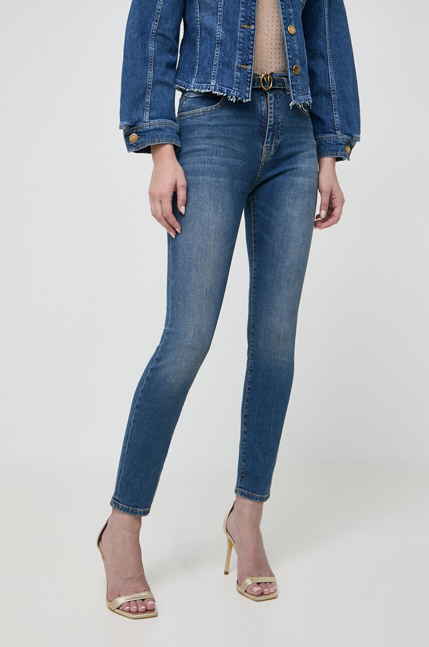 NOISY MAY Damen-Jeans Blau – Eng Geschnitten, Streetwear, Mit Nieten & Reißverschluss