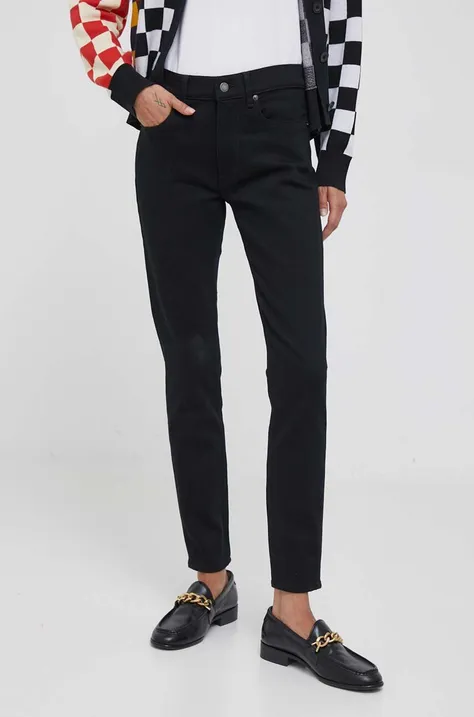 Kavbojke Polo Ralph Lauren ženski, črna barva
