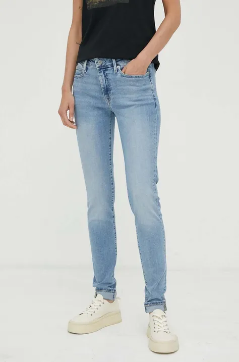 Levi's jeansy 711 SKINNY damskie kolor niebieski