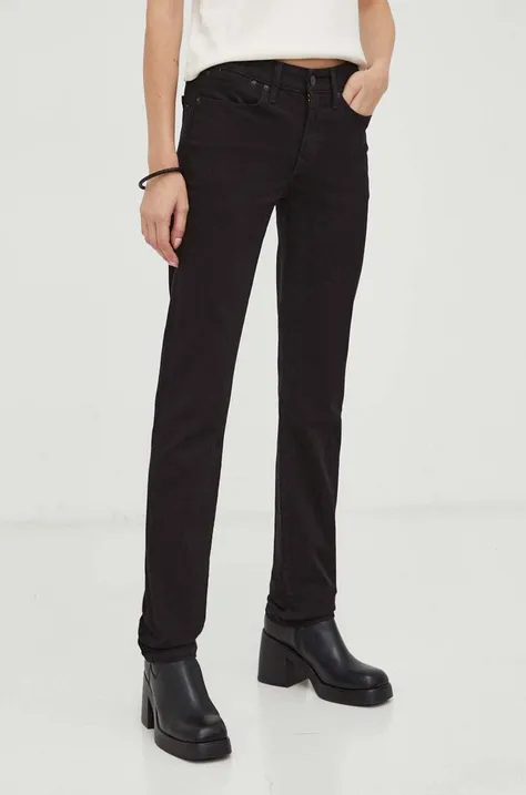 Τζιν παντελόνι Levi's 712 SLIM WELT POCKET χρώμα: μαύρο