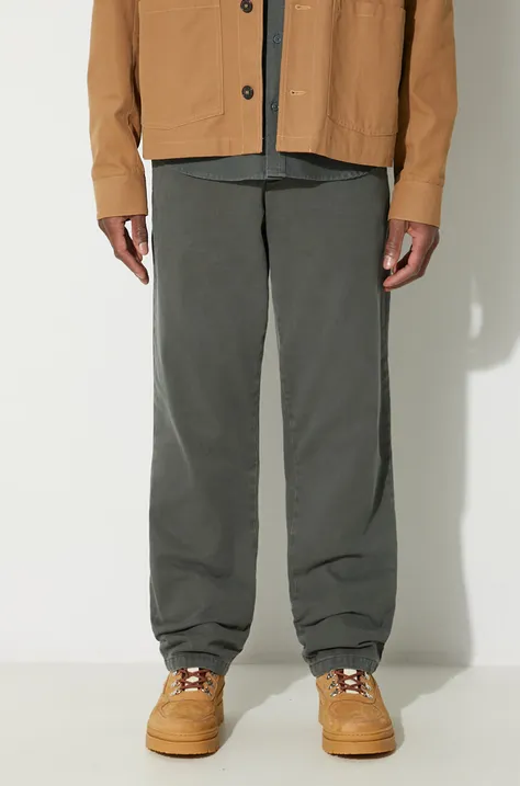 Kalhoty Samsoe Samsoe JOHNNY dámské, zelená barva, jednoduché, high waist, M23300059