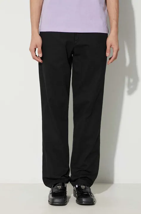 Kalhoty Samsoe Samsoe JOHNNY dámské, černá barva, jednoduché, high waist, M23300059