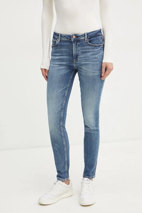 Guess jeansy damskie kolor niebieski
