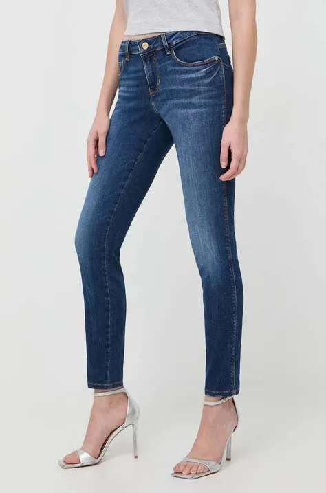 Guess jeansi femei, culoarea albastru marin