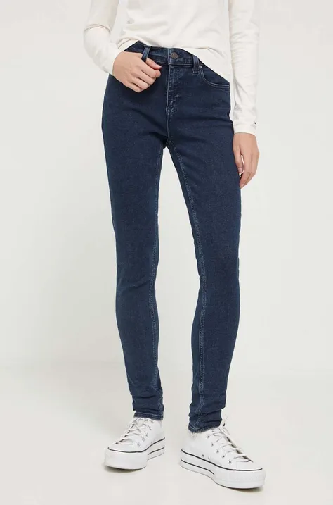 Τζιν παντελόνι Tommy Jeans Nora χρώμα: ναυτικό μπλε