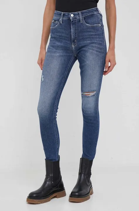 Дънки Calvin Klein Jeans в синьо