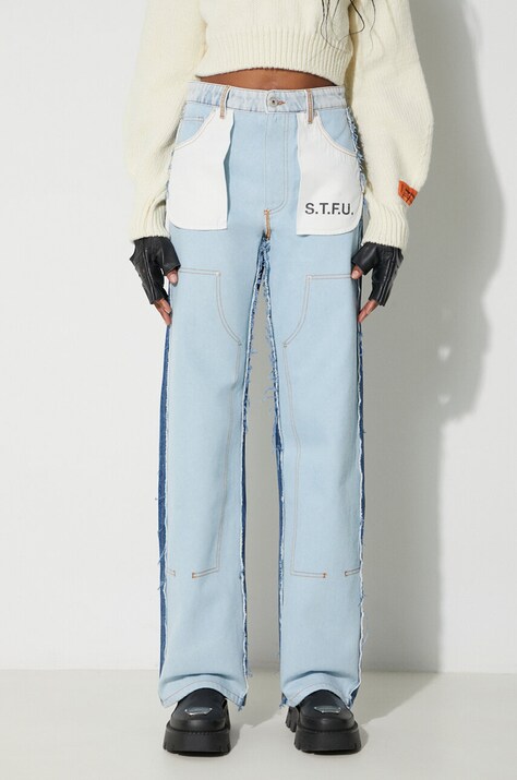Džíny Heron Preston Washed Insideout Carpenter dámské, high waist, HWYB007F23DEN0014510