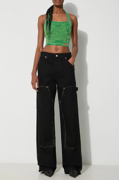 Heron Preston jeansy Rebuilt Denim Carpenter damskie high waist HWYB009F23DEN0011000