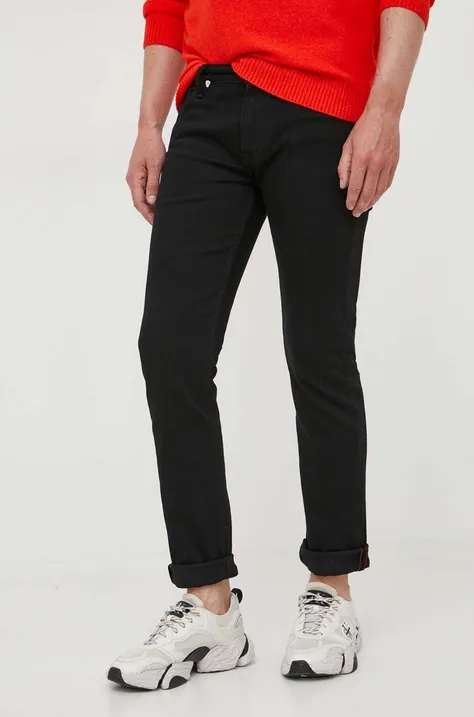 Τζιν παντελόνι Guess χρώμα: μαύρο