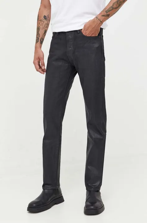 Levi's spodnie bawełniane 501 54 kolor czarny dopasowane