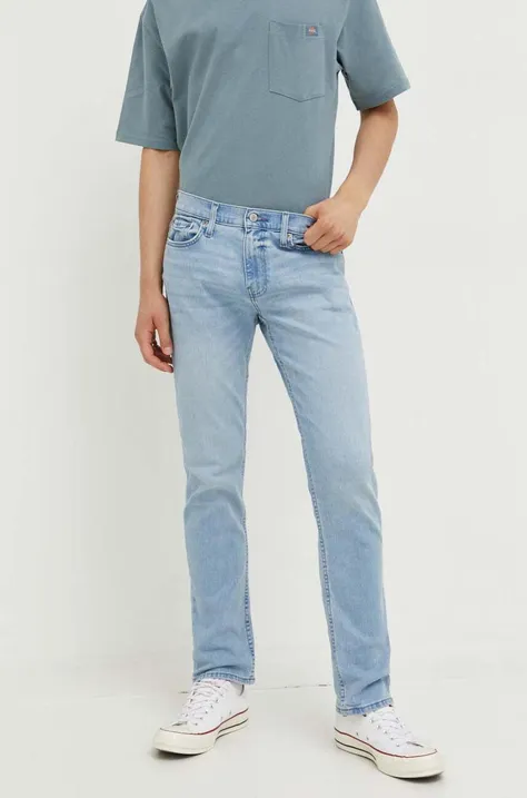 Hollister Co. jeansy męskie kolor niebieski