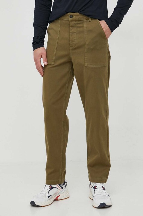 Брюки United Colors of Benetton мужские цвет зелёный прямое