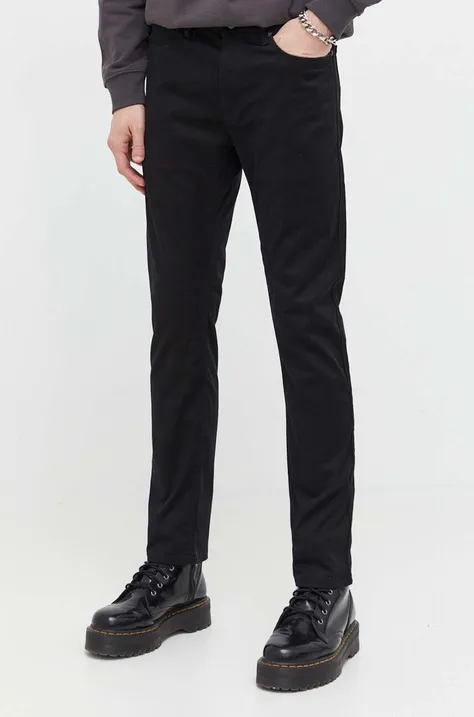HUGO spodnie męskie kolor czarny dopasowane