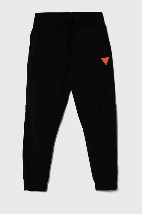 Дитячі спортивні штани Guess колір чорний однотонні