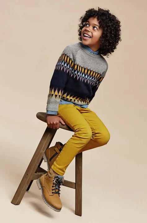 Παιδικό παντελόνι Mayoral slim fit χρώμα: κίτρινο