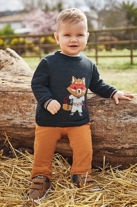 Штани для немовлят Mayoral колір бежевий однотонні