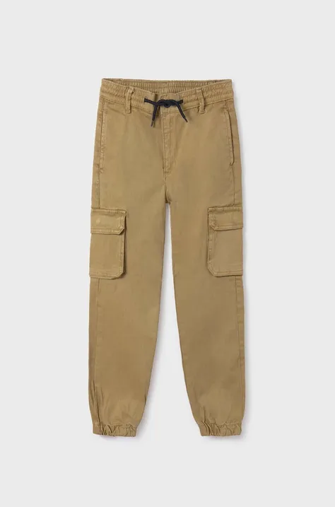 Dětské kalhoty Mayoral cargo béžová barva, hladké