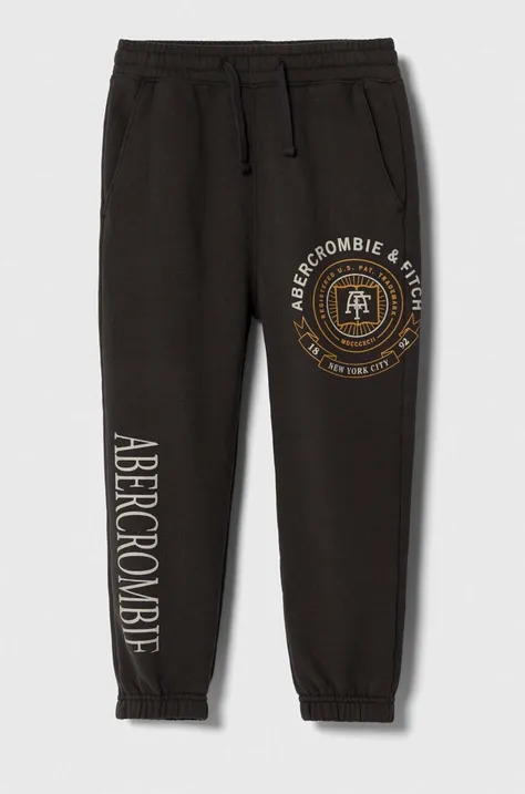 Abercrombie & Fitch pantaloni de trening pentru copii culoarea gri, cu imprimeu
