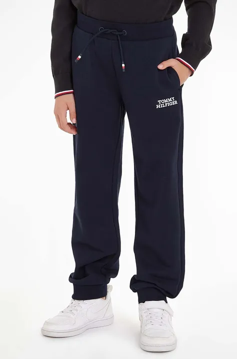 Детские спортивные штаны Tommy Hilfiger цвет синий с аппликацией